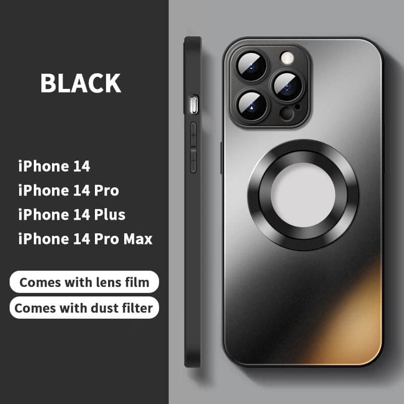 2024 NEW Magnetic AG Glass Frosted Case With Camera Lens Protector For iPhone 15 14 13-12