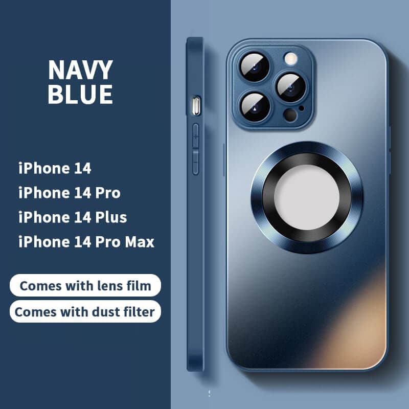 2024 NEW Magnetic AG Glass Frosted Case With Camera Lens Protector For iPhone 15 14 13-11