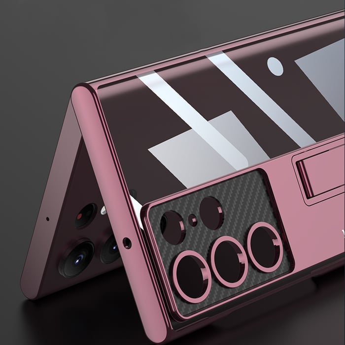Transparent Plating Bracket Case Cover For Samsung Galaxy S23-5