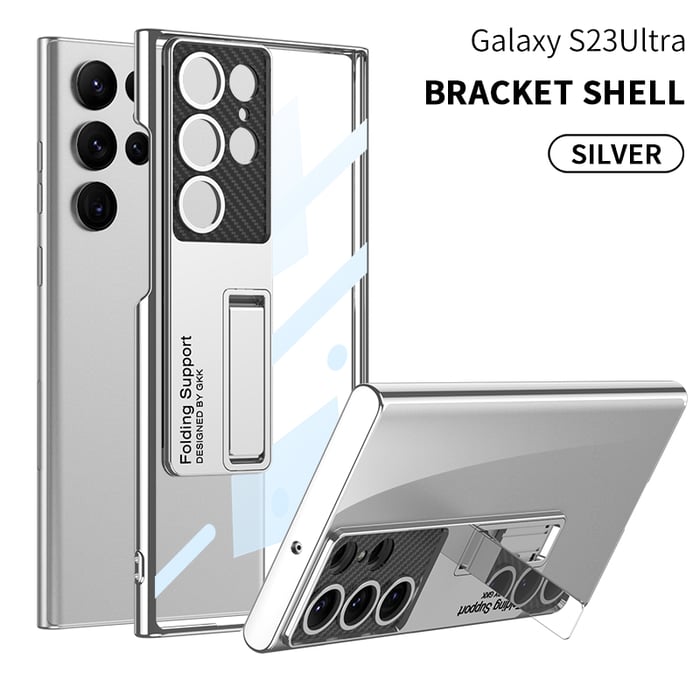 Transparent Plating Bracket Case Cover For Samsung Galaxy S23-2