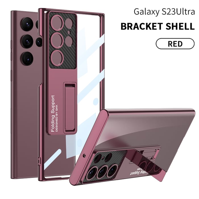 Transparent Plating Bracket Case Cover For Samsung Galaxy S23-4