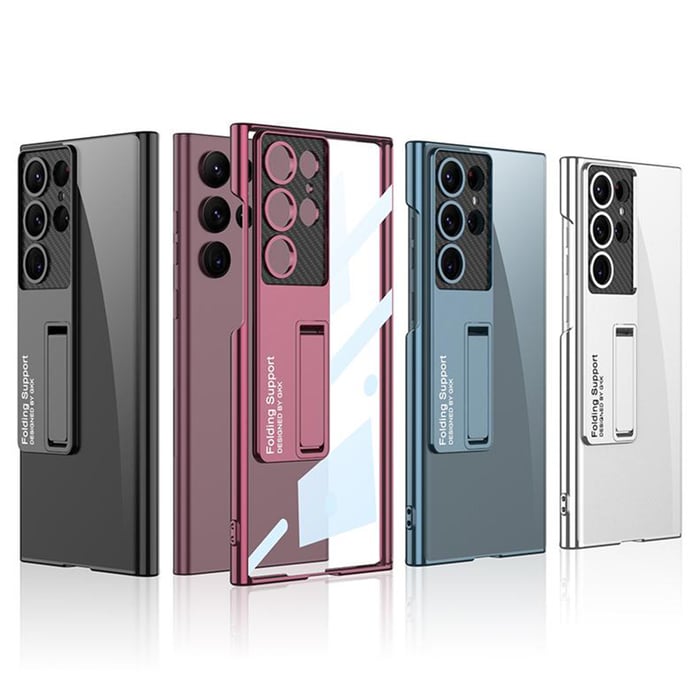 Transparent Plating Bracket Case Cover For Samsung Galaxy S23-9
