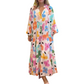 🌸Flower skirt-57% OFF🌸Retro Loose Long-Sleeved Pleated Long Dress-12