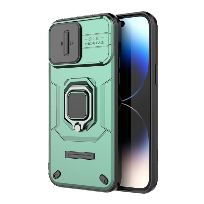 Battle Bear Push Window Rings Case for iPhone-15