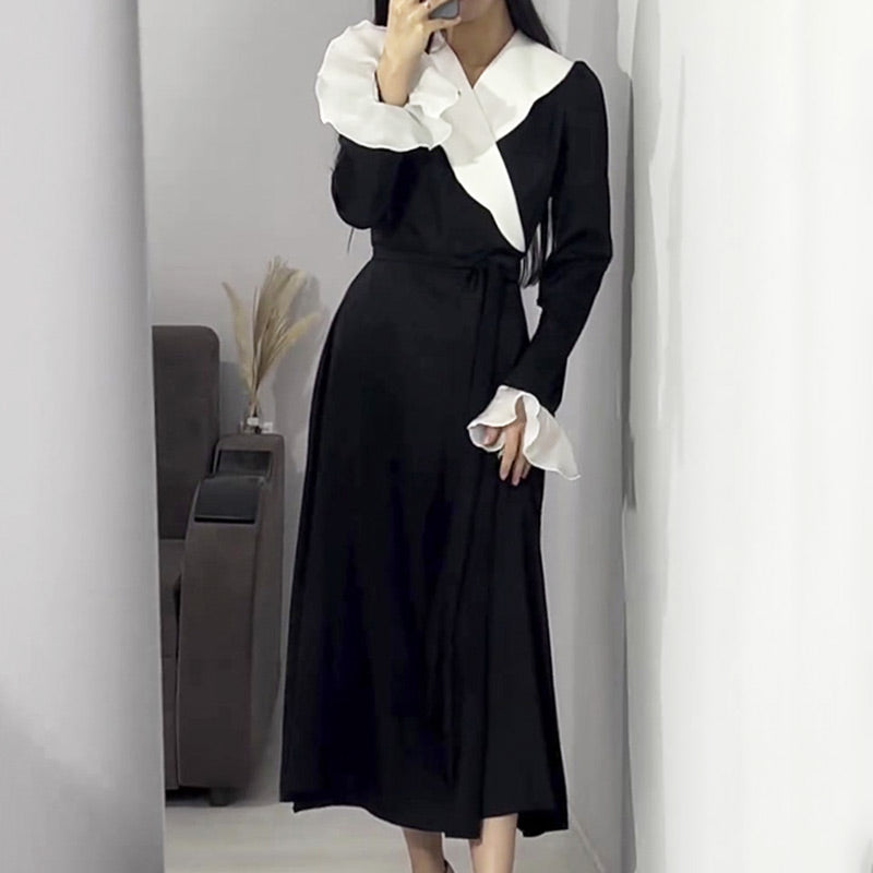 🔥HOT Sale🔥Fashion Tie Waist Dress with Ruffled Sleeves（50% OFF）-4