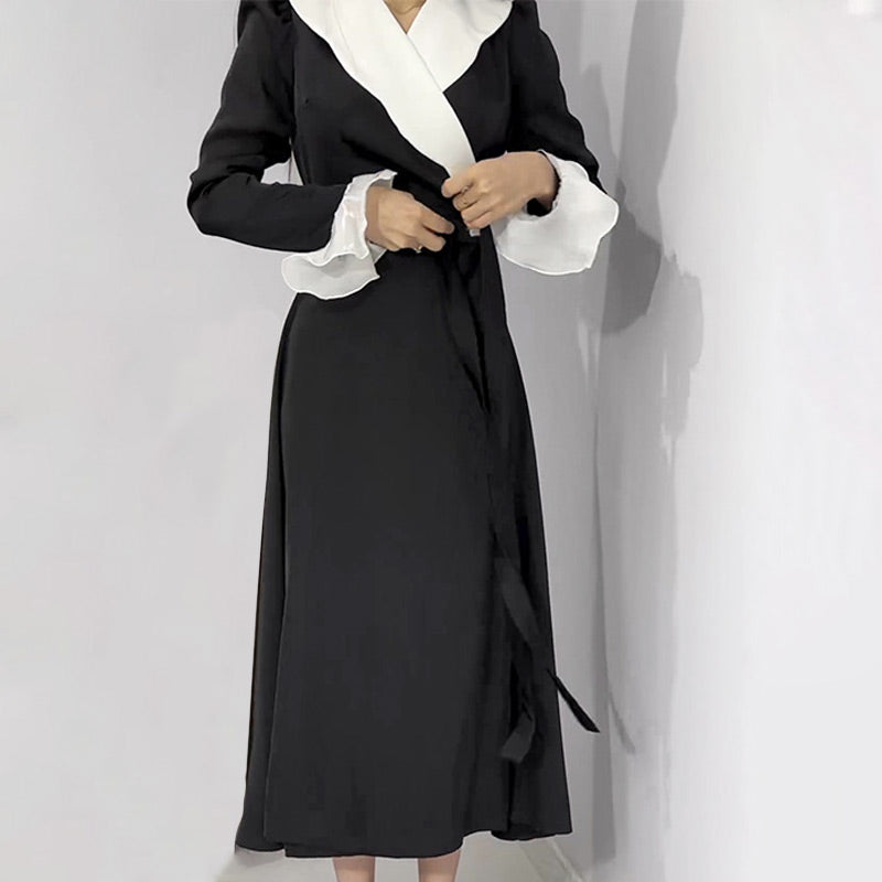 🔥HOT Sale🔥Fashion Tie Waist Dress with Ruffled Sleeves（50% OFF）-2