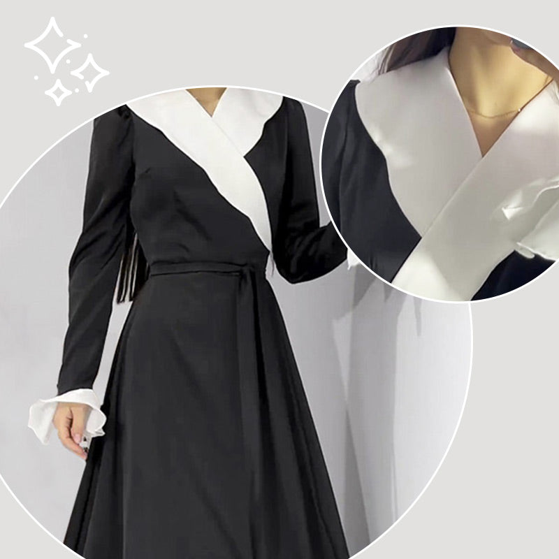 🔥HOT Sale🔥Fashion Tie Waist Dress with Ruffled Sleeves（50% OFF）-5