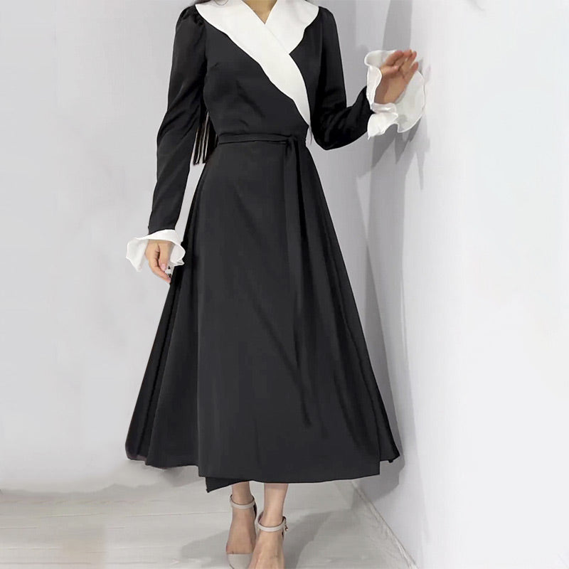 🔥HOT Sale🔥Fashion Tie Waist Dress with Ruffled Sleeves（50% OFF）-9