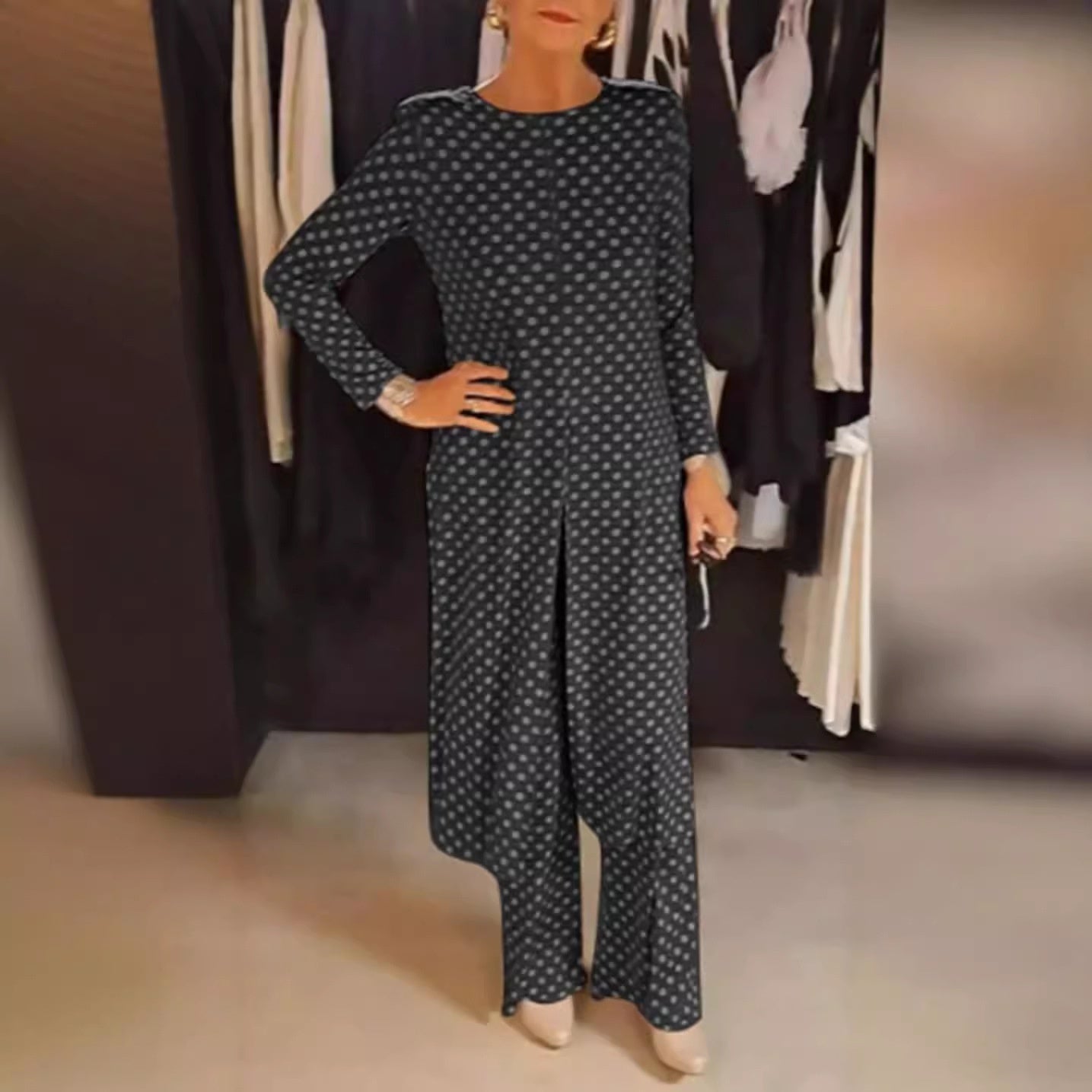 ✨HOT SALE 58% OFF✨Polka Dot Top & Pants 2-Piece Set-2