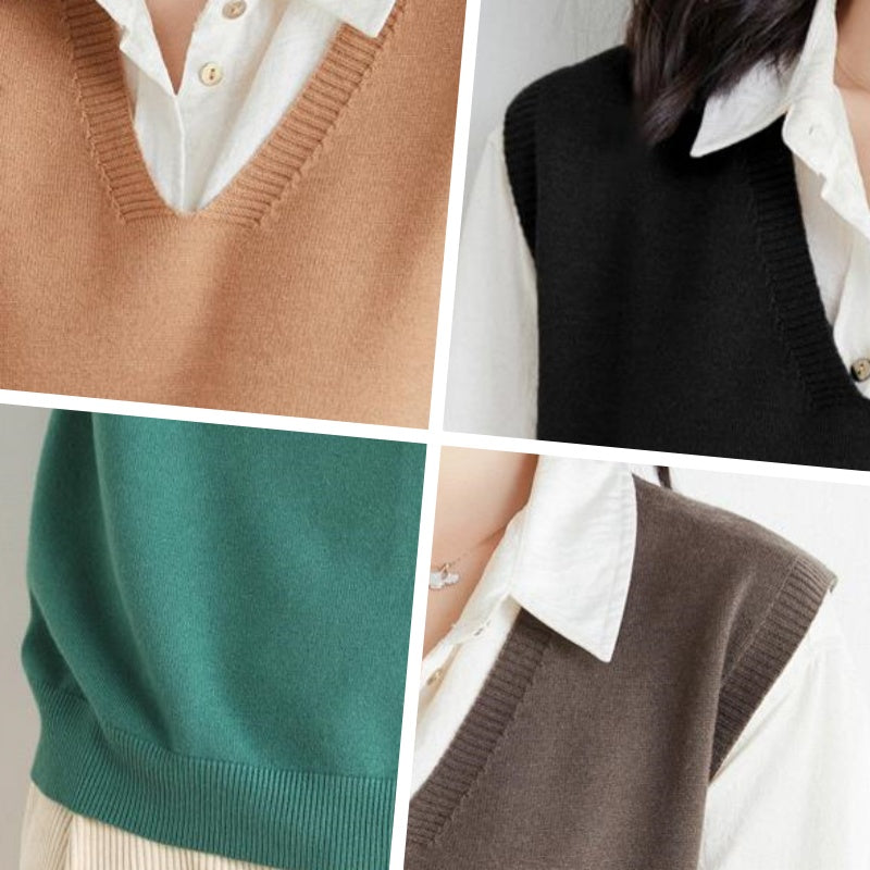 🍁✨New Arrival✨🍁Women's Ultra-Soft V-Neck Knit Vest-16