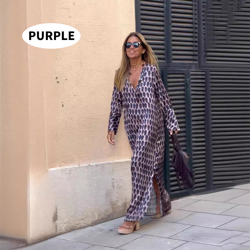 🔥For a limited time 50% discount🔥Boho Long Sleeve V-Neck Dress-8