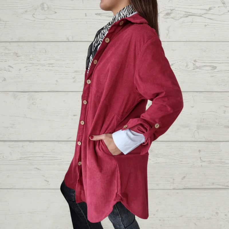 🔥Hot Sale🔥Women's Lapel Soft Long-Sleeve Button Down Coat-6