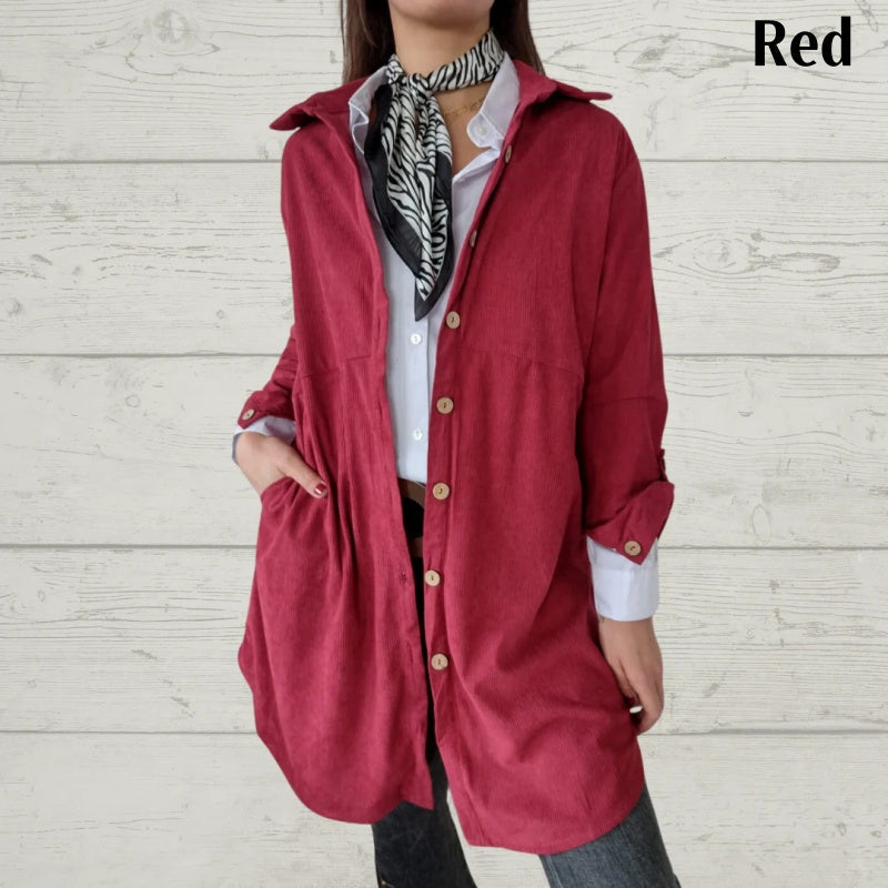 🔥Hot Sale🔥Women's Lapel Soft Long-Sleeve Button Down Coat-12