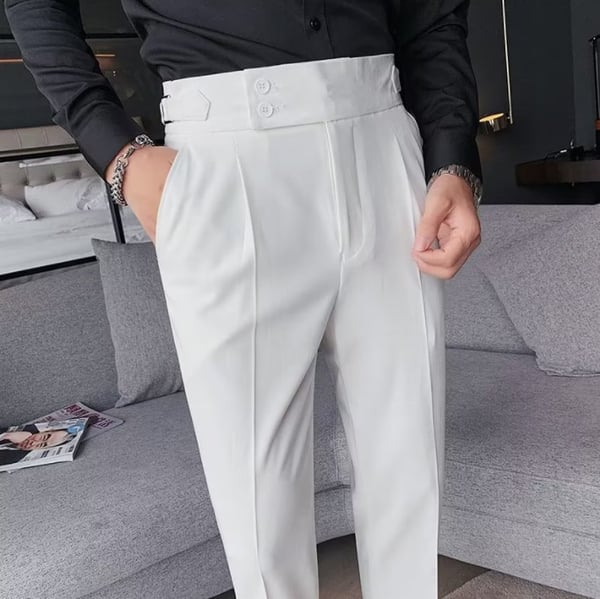 🎁Men's Solid Color Straight Casual Trousers-3