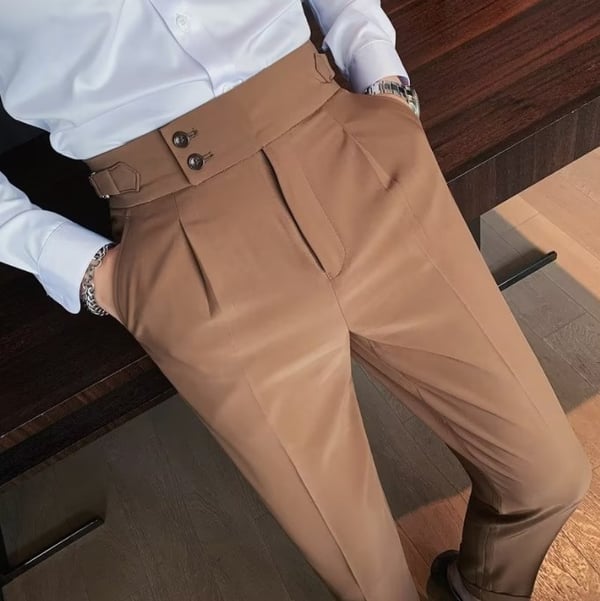 🎁Men's Solid Color Straight Casual Trousers-15