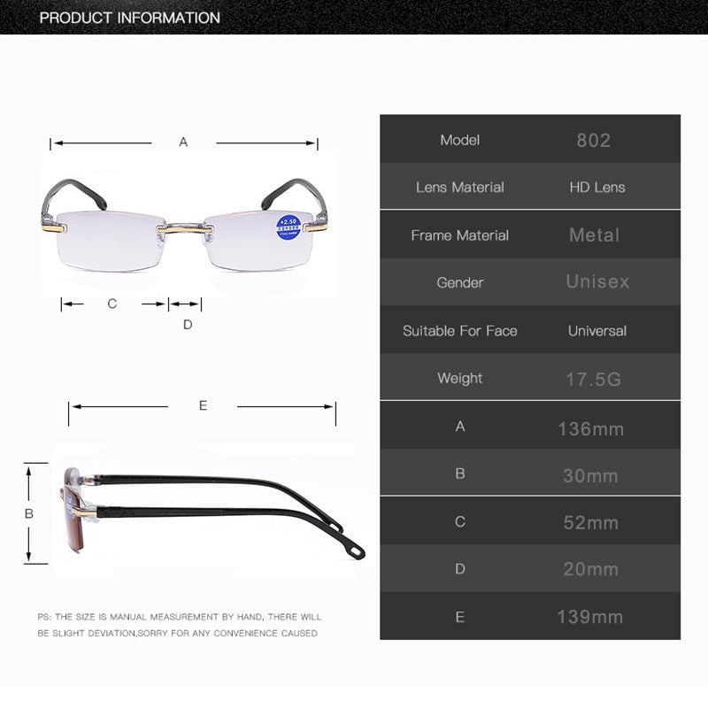 ✨Sapphire high hardness ✨Anti blue progressive Far And Near Dual-Use Reading Glasses-2