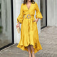 🌸Limit Time 66% OFF 💕Women's V-Neck Waisted Dress with Irregular Hem-1