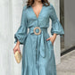 🌸Limit Time 66% OFF 💕Women's V-Neck Waisted Dress with Irregular Hem-6