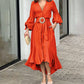 🌸Limit Time 66% OFF 💕Women's V-Neck Waisted Dress with Irregular Hem-9