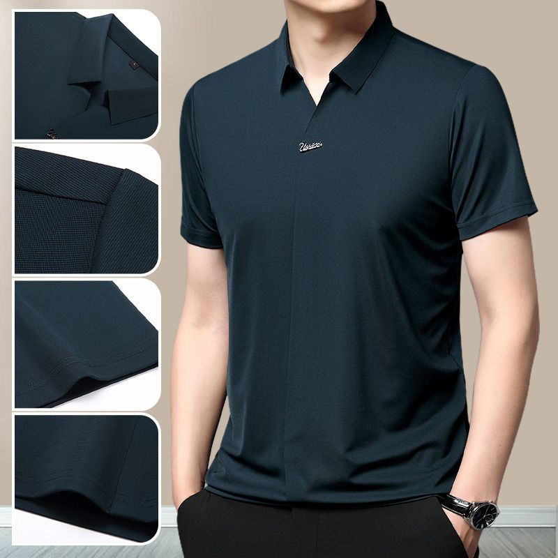 ✨New Arrival✨Men’s Casual Lapel Breathable Wrinkle-free T-shirt-5