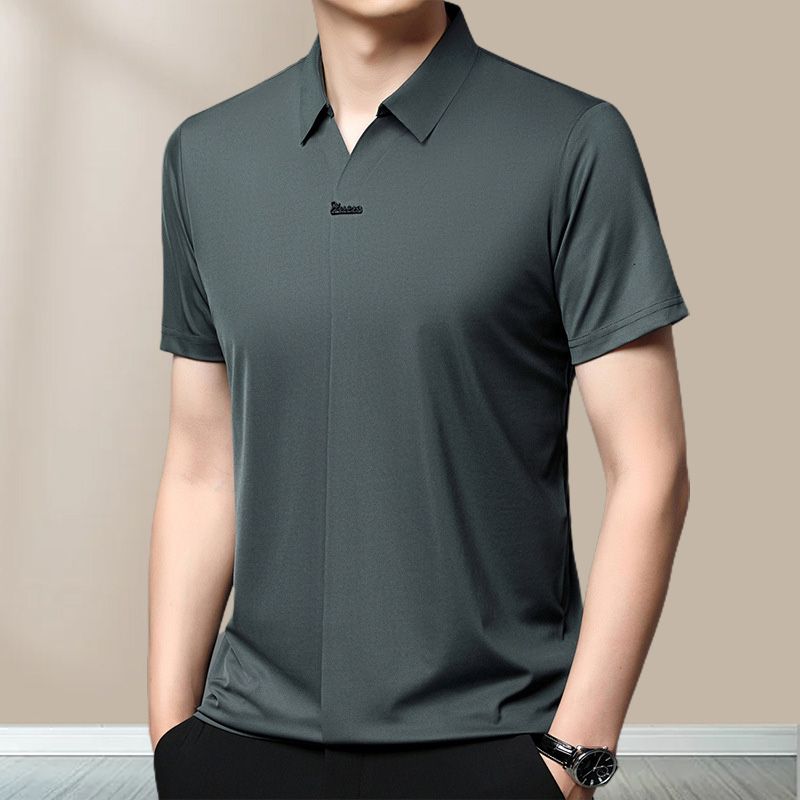 ✨New Arrival✨Men’s Casual Lapel Breathable Wrinkle-free T-shirt-4