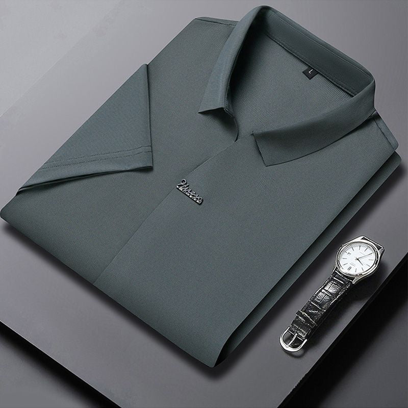 ✨New Arrival✨Men’s Casual Lapel Breathable Wrinkle-free T-shirt-13