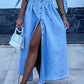 💕Free Shipping🌷Women's V-Neck Button Down Denim Dress-6