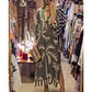 🌷Limited Time 48% OFF💞Women's Vintage Coconut Tree Print Dress with 3/4 Sleeve & Split Hem