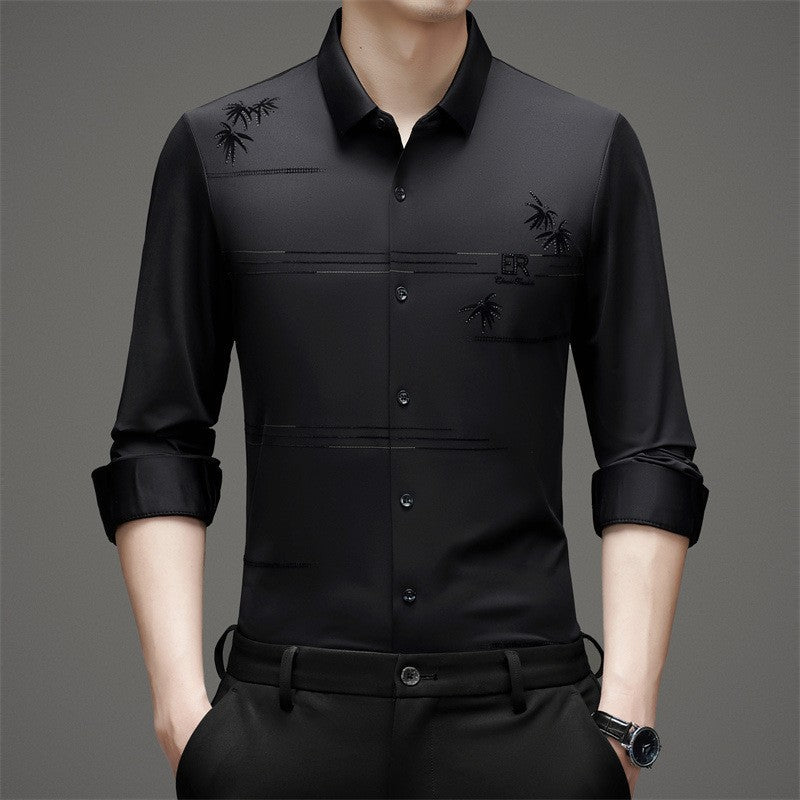 Men's Casual Trendy Printed Long Sleeve Shirt-9