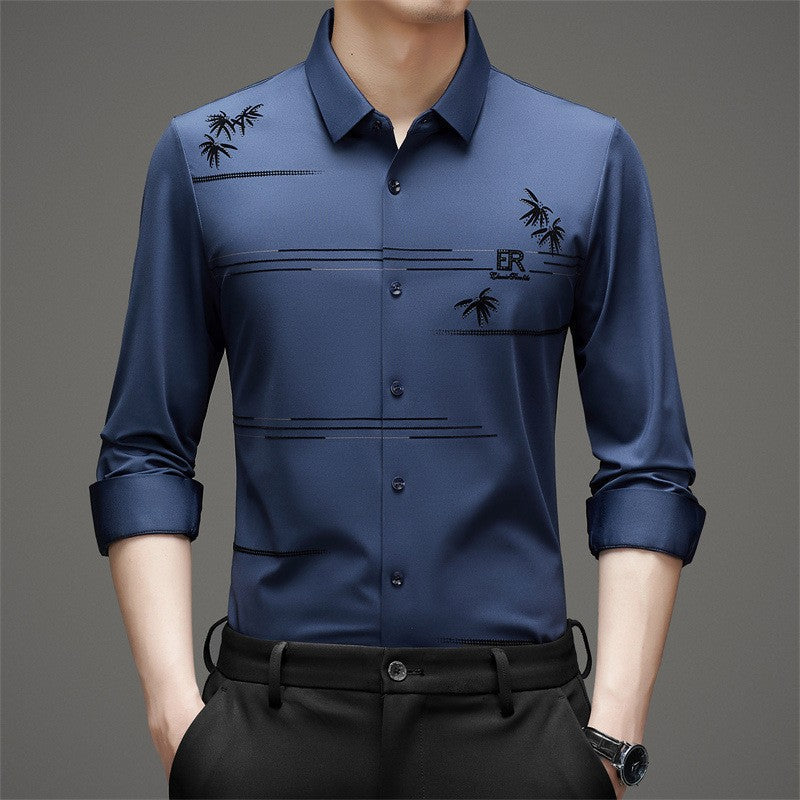 Men's Casual Trendy Printed Long Sleeve Shirt-10