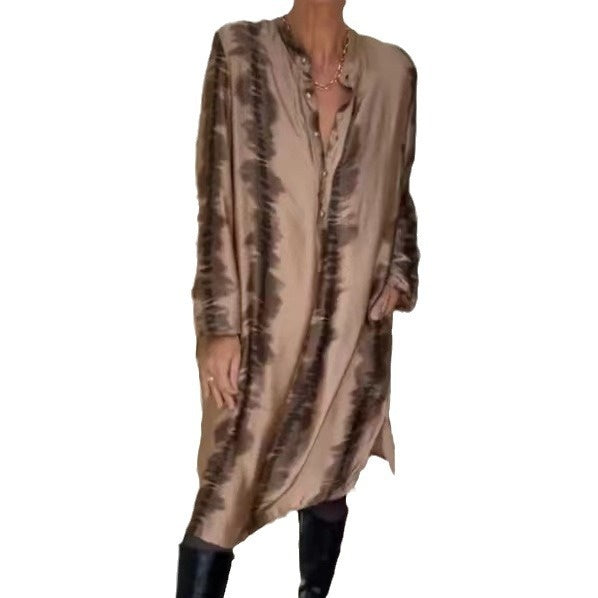 🌷Limited Time 51% OFF💞Women's Elegant Satin Printed Dress-5