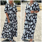 🔥HOT SALE-50% OFF💝Women’s Trendy Print Loose Fit V Neck Long Dress-5