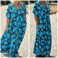 🔥HOT SALE-50% OFF💝Women’s Trendy Print Loose Fit V Neck Long Dress-4