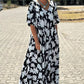 🔥HOT SALE-50% OFF💝Women’s Trendy Print Loose Fit V Neck Long Dress-9