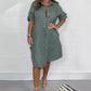 🌷Limited Time 51% OFF💞Women's Cotton and Linen Button Shirt Dress-8