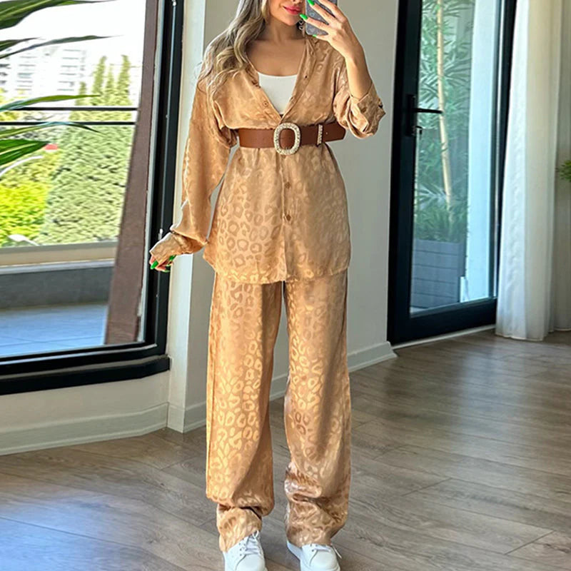 🍁Autumn New Releases🍁Women's Two-Piece Leopard Print Set-9