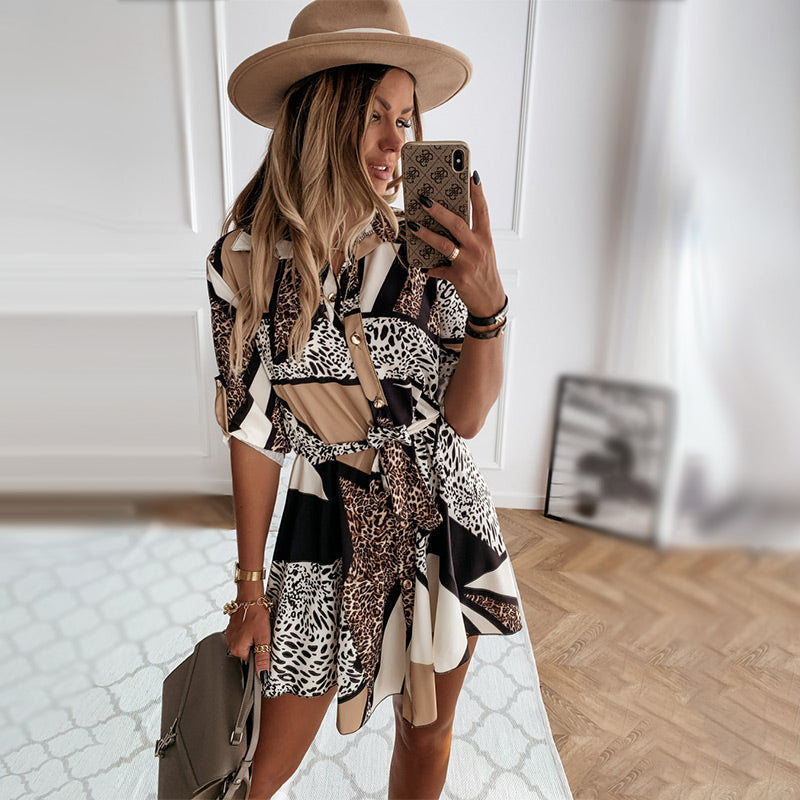 💕Fashionable print, sexy miniskirt, show your charming style!💕-7