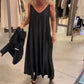 ✨New Arrival✨Solid Round-Neck Top Slip Dress 2-Piece Set-1