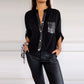 🔥2024 HOT SALE🔥 Casual patchwork top with sequins-4
