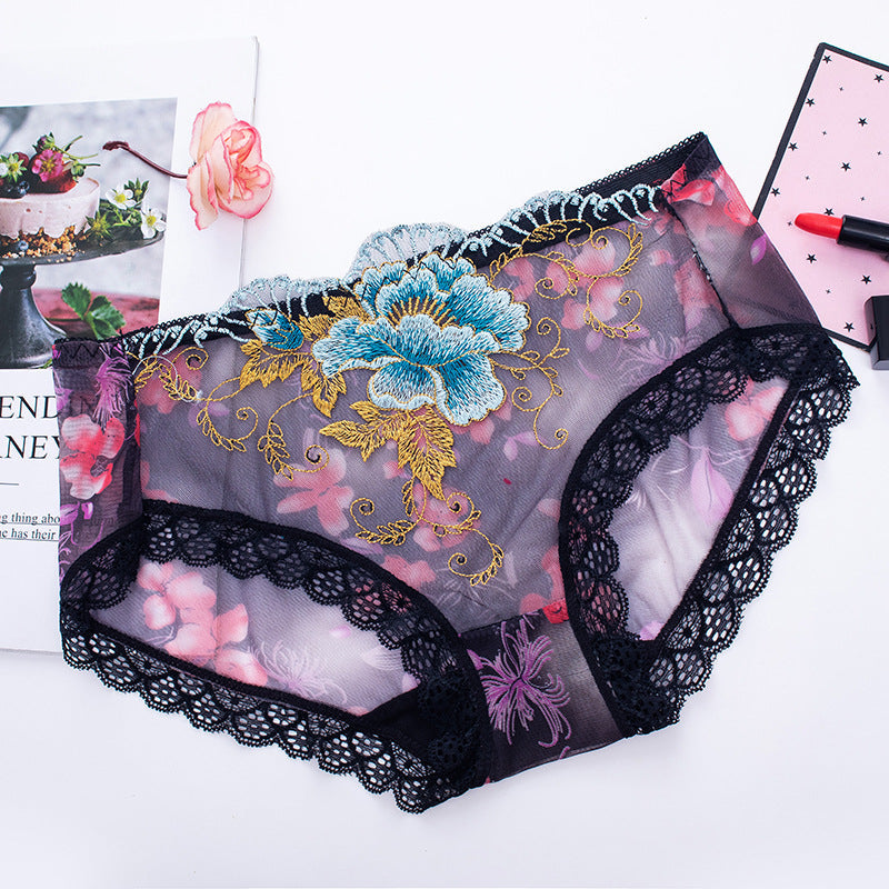 🔥Buy 7 get 7 free🔥Antibacterial cotton panty with lace embroidery-9