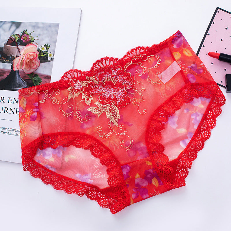 🔥Buy 7 get 7 free🔥Antibacterial cotton panty with lace embroidery-10