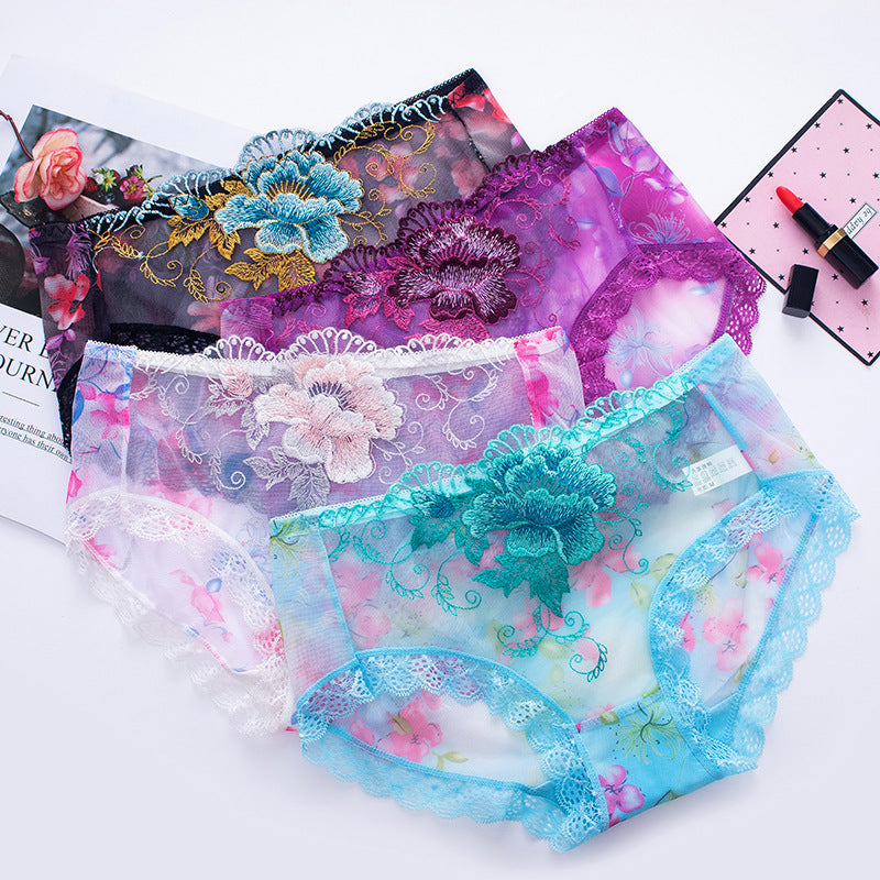🔥Buy 7 get 7 free🔥Antibacterial cotton panty with lace embroidery-11