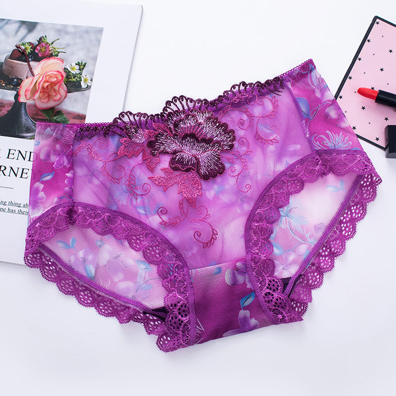 🔥Buy 7 get 7 free🔥Antibacterial cotton panty with lace embroidery-12