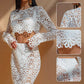 🌸61% OFF & Free Shipping🌸Lace Hollow-Out Top & Skirt 2-Piece Set-1