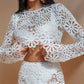 🌸61% OFF & Free Shipping🌸Lace Hollow-Out Top & Skirt 2-Piece Set-3