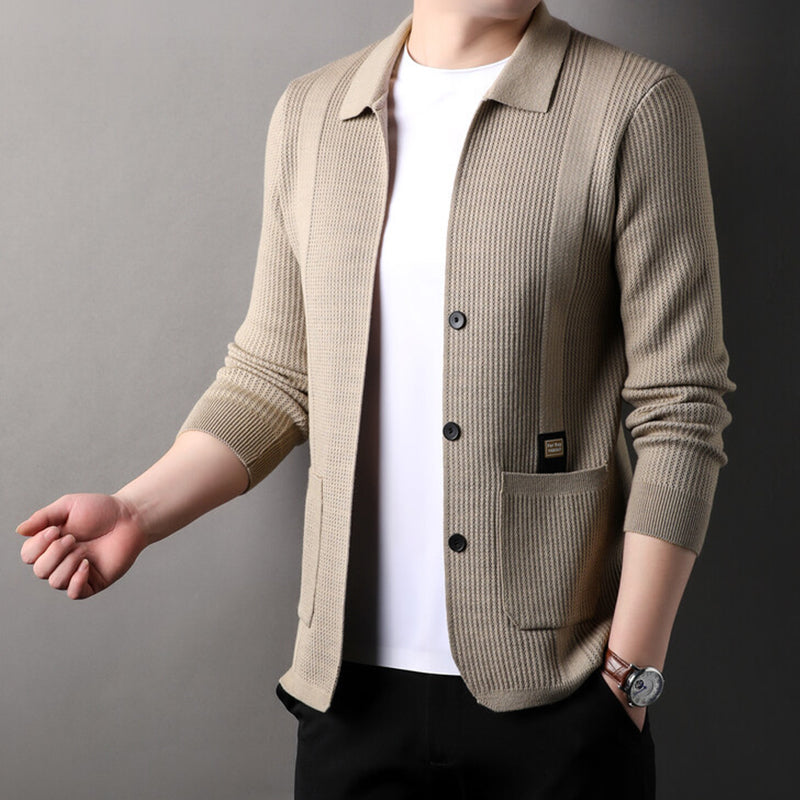 🔥New products in 2024🔥Men's Lapel Knitted Long Sleeve Coat-2
