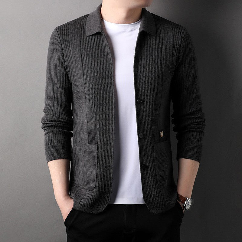 🔥New products in 2024🔥Men's Lapel Knitted Long Sleeve Coat-1