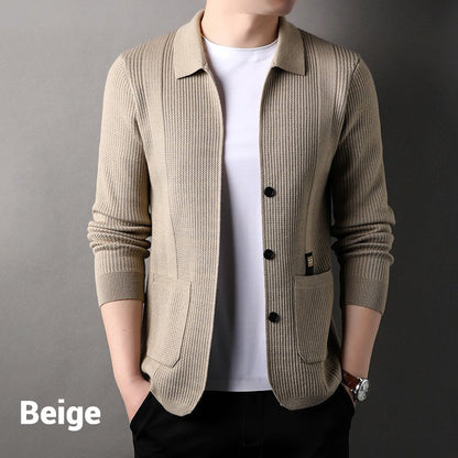 Men's Lapel Knitted Jacket