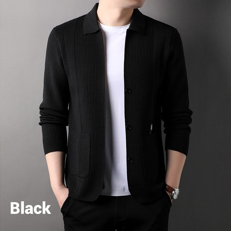 🔥New products in 2024🔥Men's Lapel Knitted Long Sleeve Coat-11