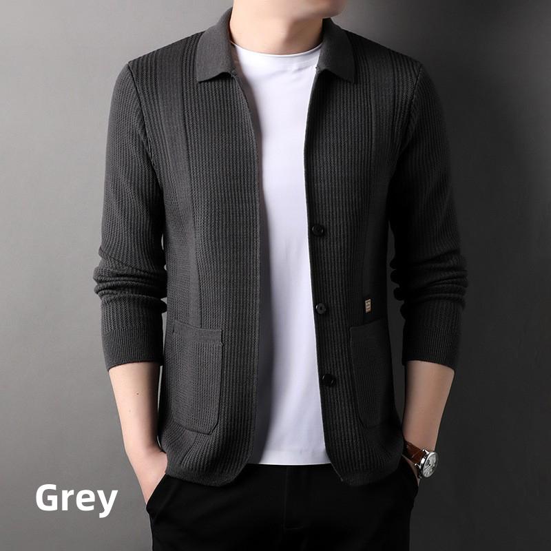 🔥New products in 2024🔥Men's Lapel Knitted Long Sleeve Coat-10
